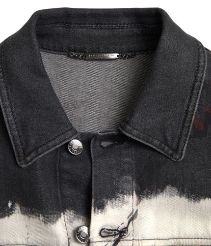 Cotton Collared Denim Men's Jacket - Dolce & Gabbana - Modalova