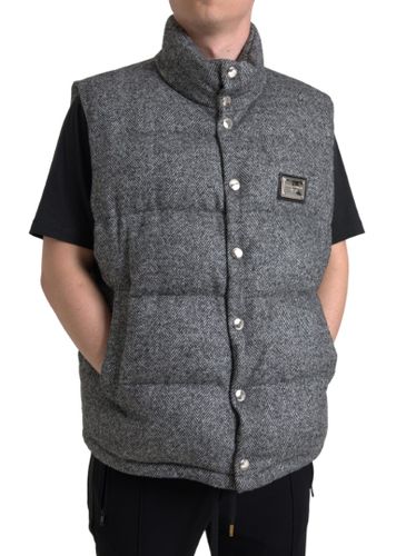 Elegant Chevron Knit Wool Blend Vest Men's Jacket - Dolce & Gabbana - Modalova