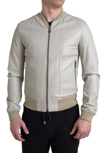 Leather Bomber Blouson Full Zip Men's Jacket - Dolce & Gabbana - Modalova