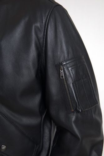 Leather Blouson Full Zip Bomber Men's Jacket - Dolce & Gabbana - Modalova