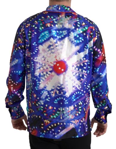 Silk Psychedelic Print Men Pajama Men's Shirt - Dolce & Gabbana - Modalova