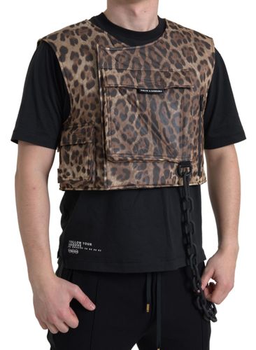 Leopard Silk Sleeveless Men's Sportswear - Dolce & Gabbana - Modalova
