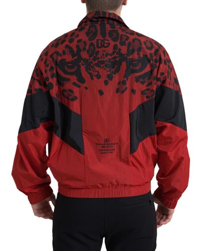Leopard Nylon Full Zip Men's Sweater - Dolce & Gabbana - Modalova