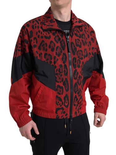 Leopard Nylon Full Zip Men's Sweater - Dolce & Gabbana - Modalova