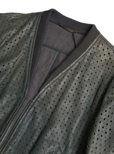 Perforated Leather Bomber Men's Jacket - Dolce & Gabbana - Modalova