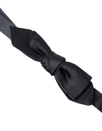 Dark Silk Satin Adjustable Neck Men Papillon Bow Men's Tie - Dolce & Gabbana - Modalova
