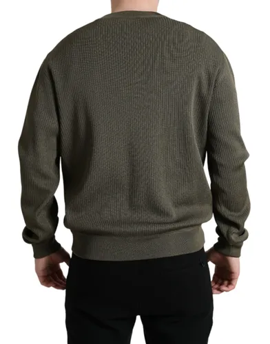 Viscose Crew Neck Men Pullover Men's Sweater - Dolce & Gabbana - Modalova