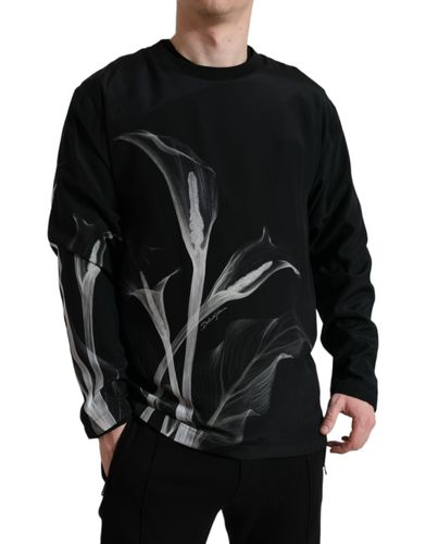 Floral Print Crewneck Pullover Men's Sweater - Dolce & Gabbana - Modalova