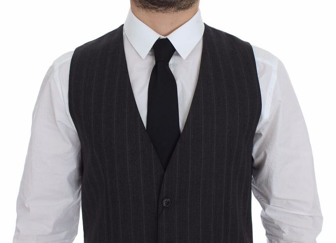 Striped Wool Logo Vest Gilet Men's Weste - Dolce & Gabbana - Modalova