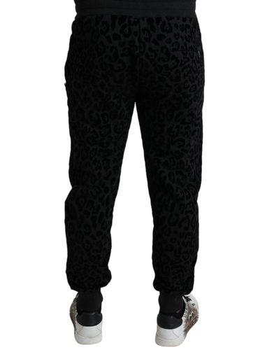 Leopard Cotton Slim Fit Jogger Men's Pants - Dolce & Gabbana - Modalova