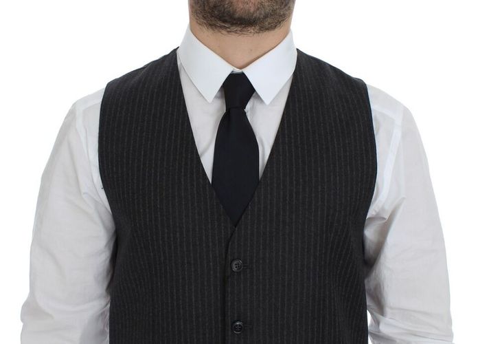 Striped Wool Single Breasted Men's Vest - Dolce & Gabbana - Modalova