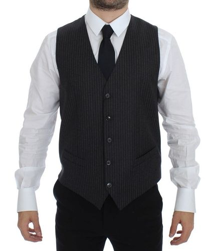 Striped Wool Single Breasted Men's Vest - Dolce & Gabbana - Modalova