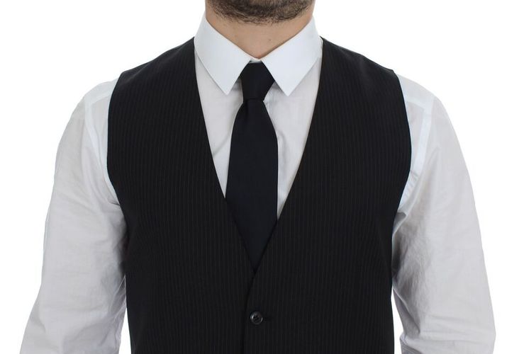 Striped Wool Single Breasted Men's Vest - Dolce & Gabbana - Modalova