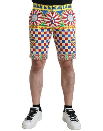 Carretto Print Men Bermuda Men's Shorts - Dolce & Gabbana - Modalova