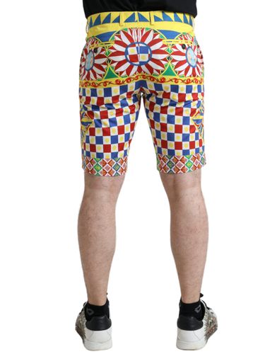 Carretto Print Men Bermuda Men's Shorts - Dolce & Gabbana - Modalova