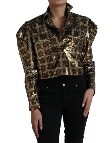 Polyester Sequined Cropped Women's Jacket - Dolce & Gabbana - Modalova