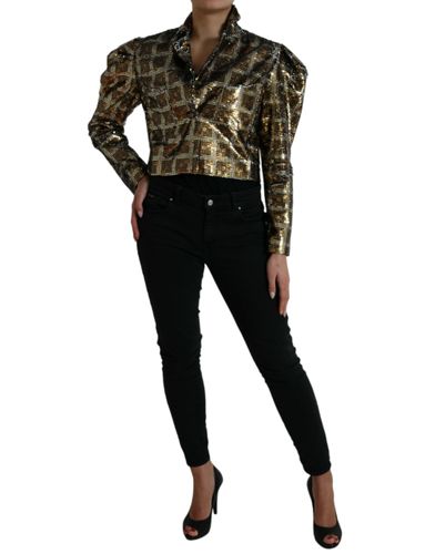 Polyester Sequined Cropped Women's Jacket - Dolce & Gabbana - Modalova