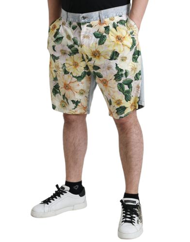 Floral Print Denim Bermuda Men's Shorts - Dolce & Gabbana - Modalova