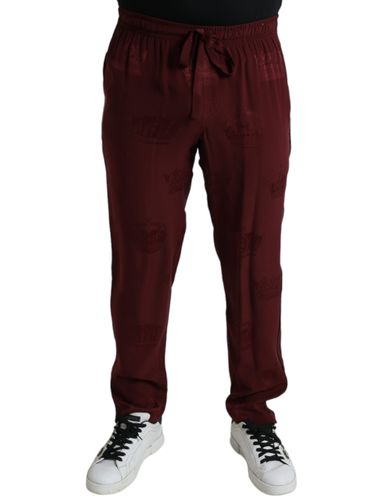 Crown Pattern Silk Pajama Men's Pants - Dolce & Gabbana - Modalova