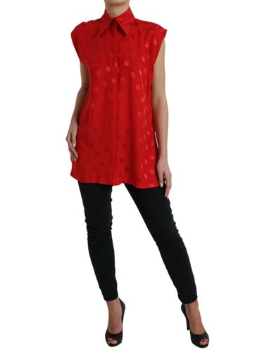 Polka Dot Sleeveless Collared Blouse Women's Top - Dolce & Gabbana - Modalova
