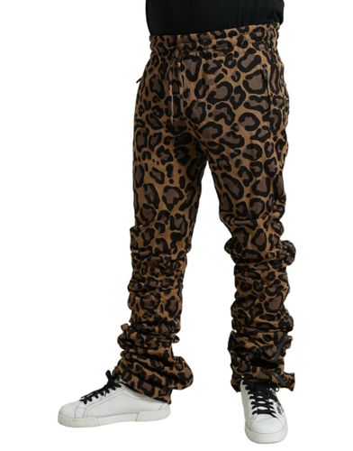 Leopard Jacquard Jogger Men's Pants - Dolce & Gabbana - Modalova