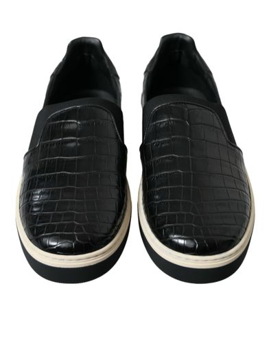 Croc Exotic Leather Sneakers Men's Shoes - Dolce & Gabbana - Modalova