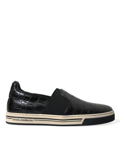 Croc Exotic Leather Sneakers Men's Shoes - Dolce & Gabbana - Modalova