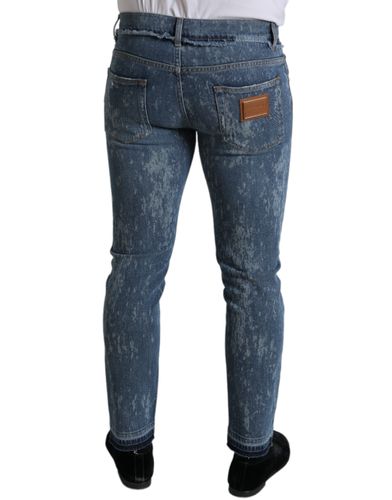 Washed Skinny Cotton Stretch Denim Men's Jeans - Dolce & Gabbana - Modalova