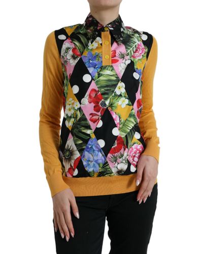 Patchwork Cashmere Henley Women's Sweater - Dolce & Gabbana - Modalova