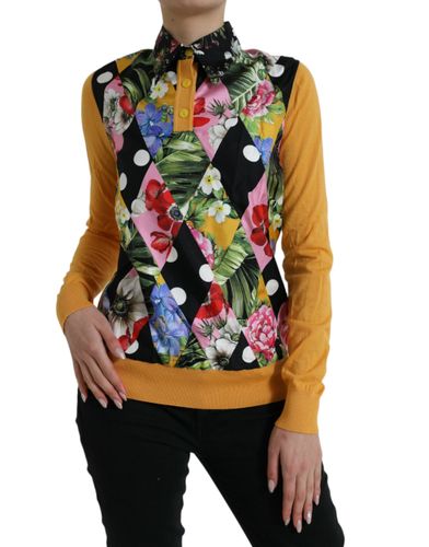 Patchwork Cashmere Henley Women's Sweater - Dolce & Gabbana - Modalova