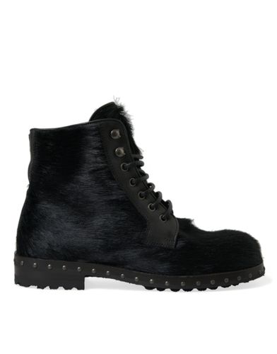 Pony Style Leather Mid Calf Boots Men's Shoes - Dolce & Gabbana - Modalova