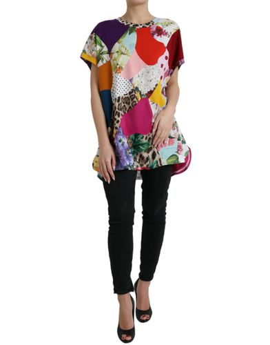 Patchwork Cotton Silk Blouse Women's Top - Dolce & Gabbana - Modalova