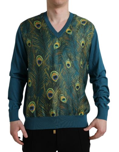 Peacock Feather Pullover Men's Sweater - Dolce & Gabbana - Modalova