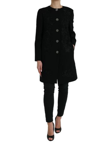 Floral Wool Button Embellished Women's Jacket - Dolce & Gabbana - Modalova