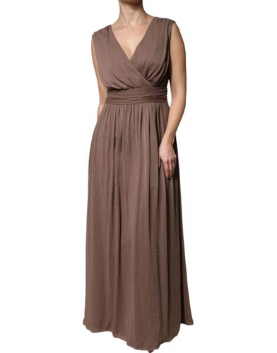Sleeveless Deep V-neck A-line Long Maxi Women's Dress (Pre-Owned) - Peserico - Modalova