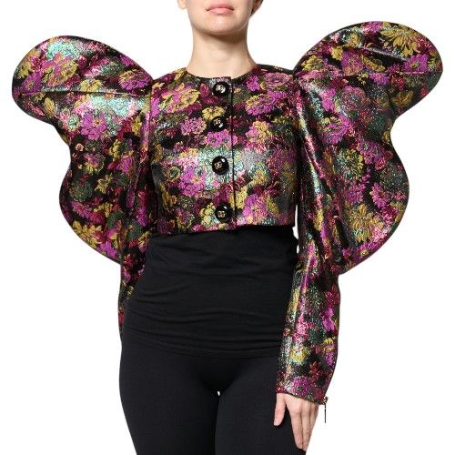 Floral Jacquard Cropped Women's Jacket - Dolce & Gabbana - Modalova