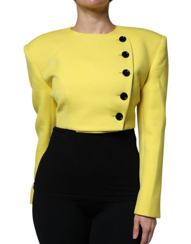Lemon Wool Long Sleeves Cropped Coat Women's Jacket - Dolce & Gabbana - Modalova