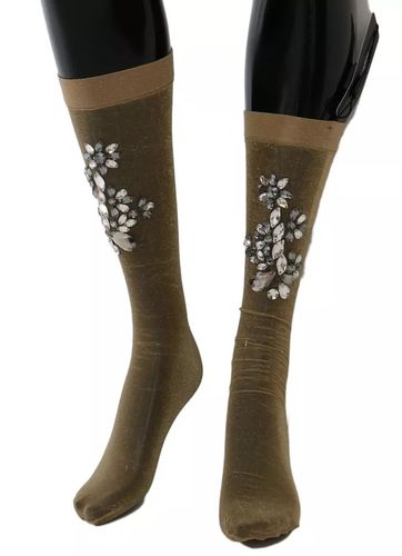 Stretch Floral Clear Crystal Stocking Women's Socks - Dolce & Gabbana - Modalova