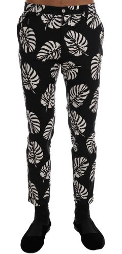 Leaf Cotton Stretch Slim Men's Pants - Dolce & Gabbana - Modalova