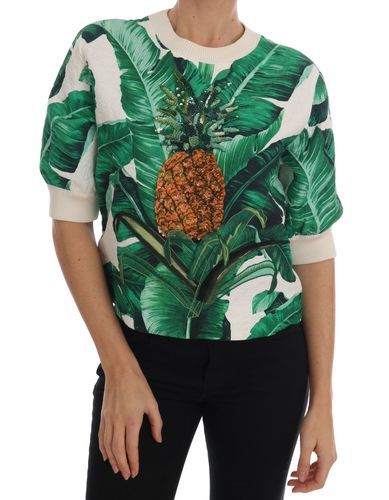 Pineapple Banana Sequins Crewneck Women's Sweater - Dolce & Gabbana - Modalova
