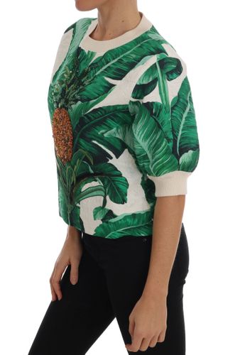 Pineapple Banana Sequins Crewneck Women's Sweater - Dolce & Gabbana - Modalova