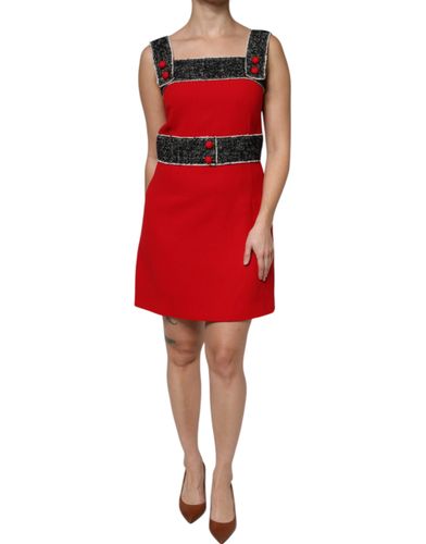 Red Wool Sleeveless A-line Flared Mini Women's Dress - Dolce & Gabbana - Modalova