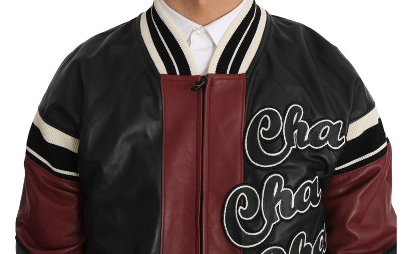 Leather Club Lounge Black Red Men's Jacket - Dolce & Gabbana - Modalova