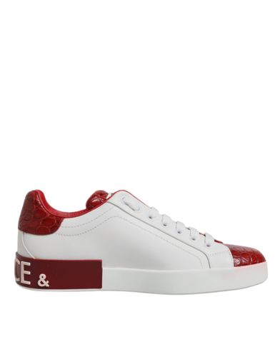 White Red Leather Portofino Men Sneaker Men's Shoes (Pre-Owned) - Dolce & Gabbana - Modalova