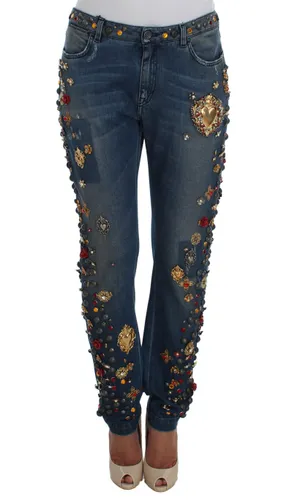 Crystal Roses Heart Embellished Women's Jeans - Dolce & Gabbana - Modalova