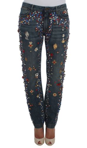 Crystal Roses Heart Embellished Women's Jeans - Dolce & Gabbana - Modalova