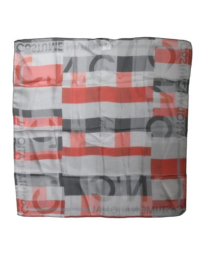 Gray Red Silk Square Neck Wrap Women's Scarf - Costume National - Modalova