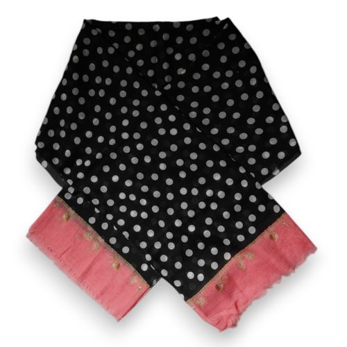 Black White Polka Dots Fringes Wrap Women's Scarf (Pre-Owned) - Dolce & Gabbana - Modalova