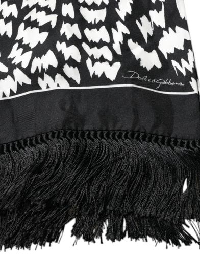 Black White Patterned Fringes Shawl Women's Scarf (Pre-Owned) - Dolce & Gabbana - Modalova