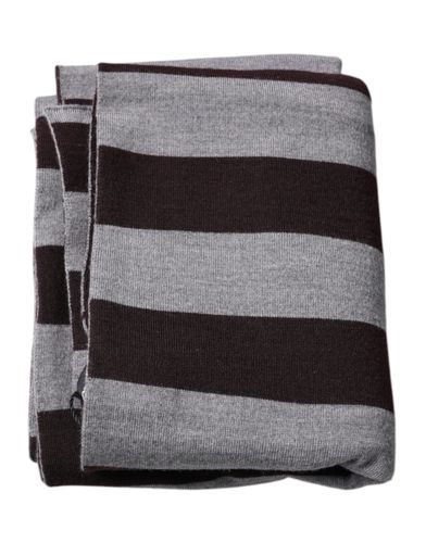 Black Gray Stripes Wool Neck Wrap Men's Scarf - Dolce & Gabbana - Modalova